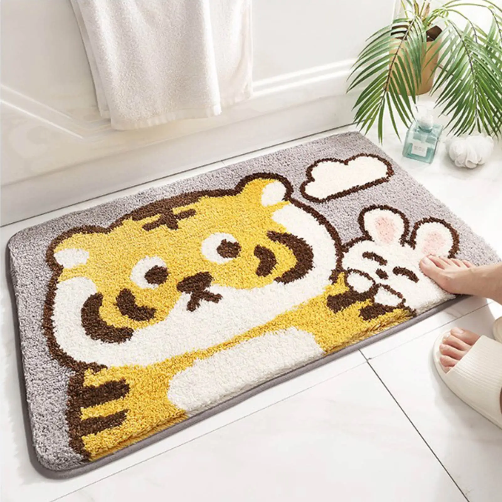 Tiger Bath Mat Anti Slip Rug Tigers Animal Pattern Rug With Strong