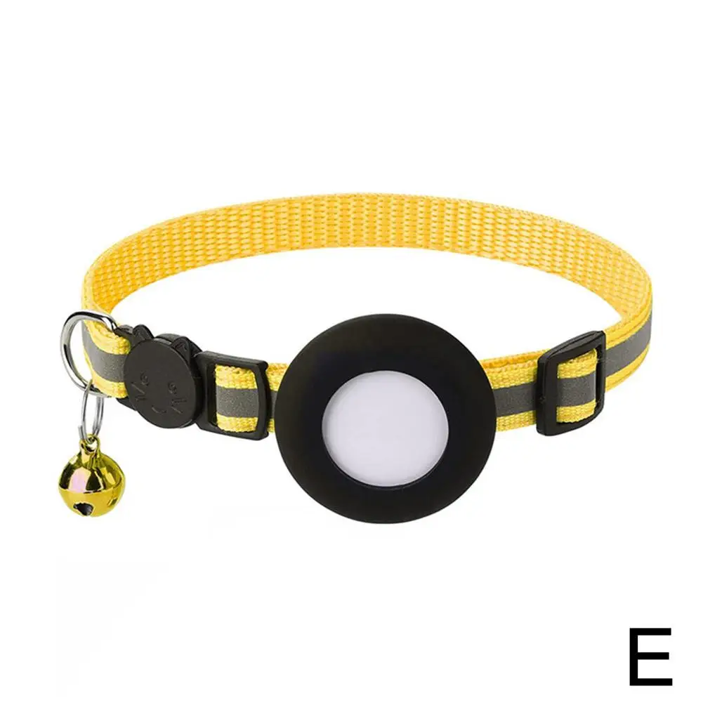 Enhanced Pet GPS Anti-Lost Reflective Cat Collar with Bell and Protective Tracker Holder