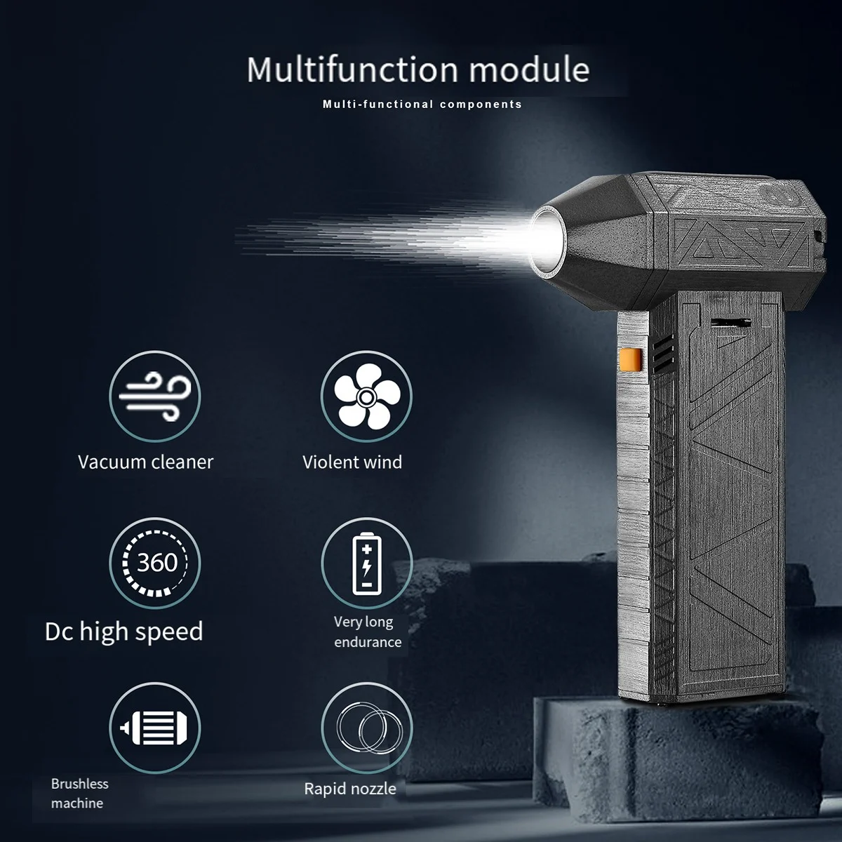 초강력 송풍기 미니 터보 제트 선풍기, 130000RPM 52 + M/S 고속 덕트 팬, 브러시리스 모터 산업용 덕트 선풍기, 8000MAh