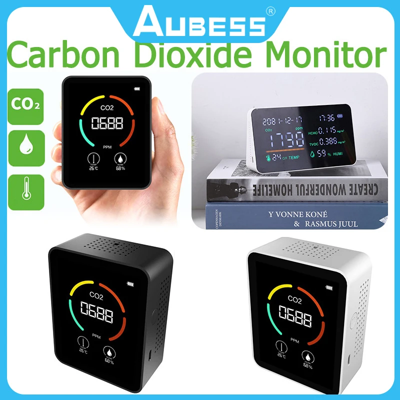 

5 In 1 Multifunctional Air Quality Detector PM2.5 PM10 HCHO TVOC CO2 Formaldehyde Monitor LCD Display Home Air Quality Tester
