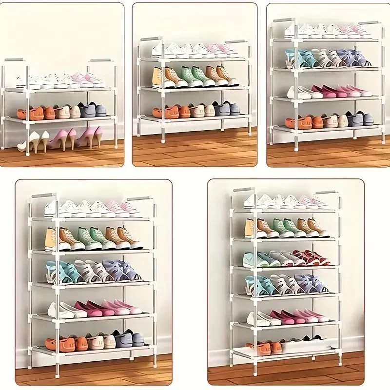 Space-Saving Multi-Layer Shoe Rack Easy Assembly Metal & Plastic Perfect For Entryway Hallway Bedroom Living Room shoe rack shoe organizer