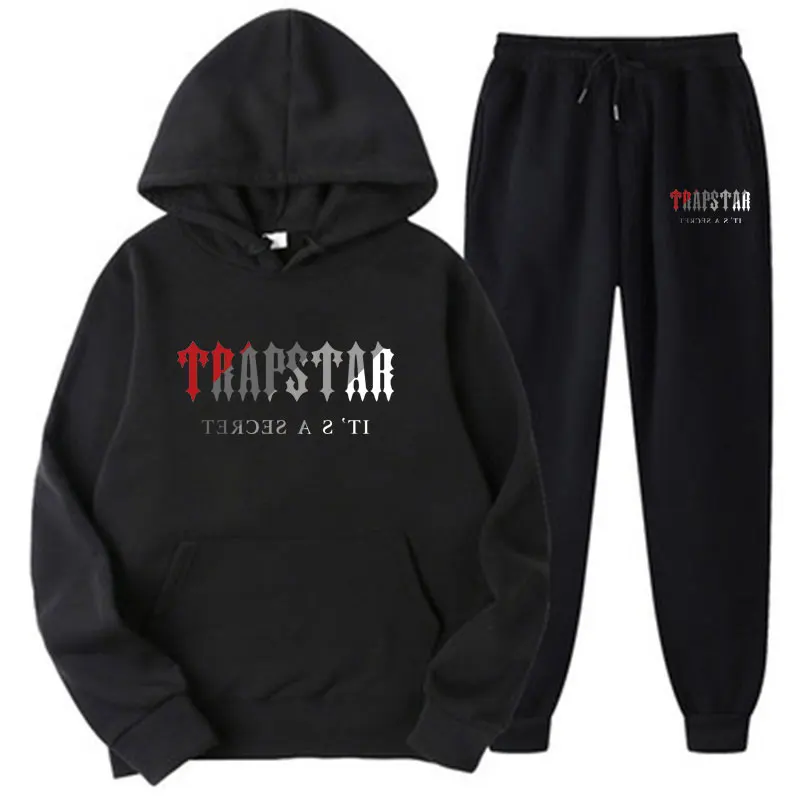 Trapstar Tracksuit Brand Printed Men's Sport 15 Warm Colors Two Pieces Loose Set Hoodie + Pants
