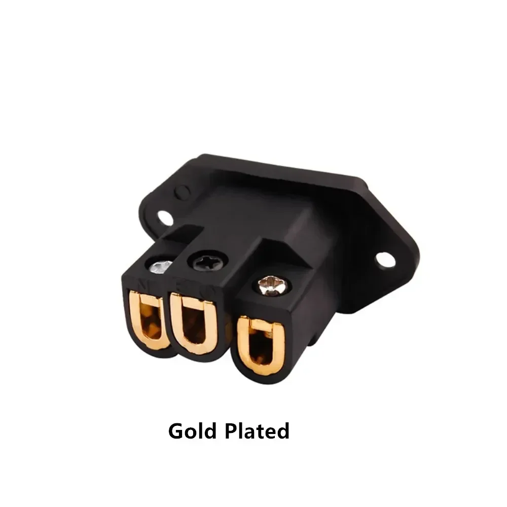 High-Quality 3-Pin AC Power Connector Audio Plug for DIY Hi-Fi Amplifier Projects