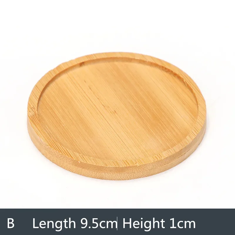 Elegant Bamboo Flowerpot Tray: Decorative Wooden Plant Holder for Home and Office Decor
