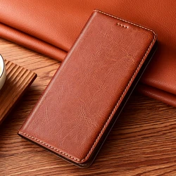 Luxurious Crazy Horse Genuine Leather Magnetic Flip Phone Case for Honor 30s (Brown)