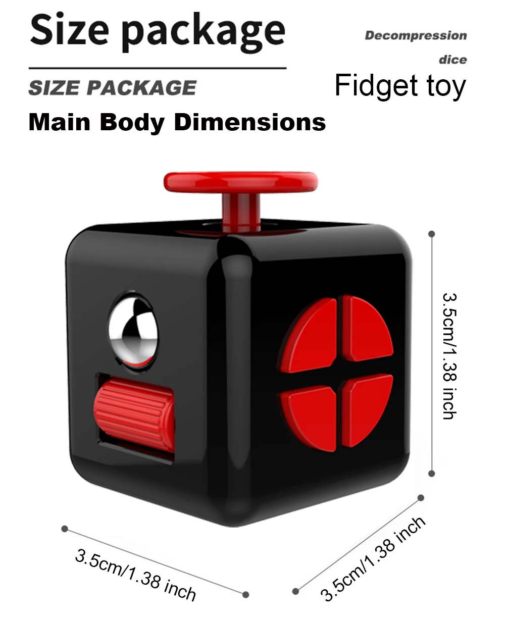 Fidget Toy 6-sided Stress Relief Cube With Finger Sensory Functions_voghion.com