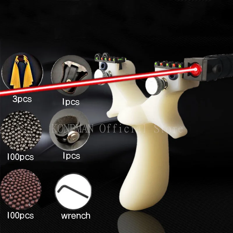 

New High Precision White Resin Slingshot Flat Rubber Band Aiming Precision Hunting Shooting Outdoor Archery Catapult