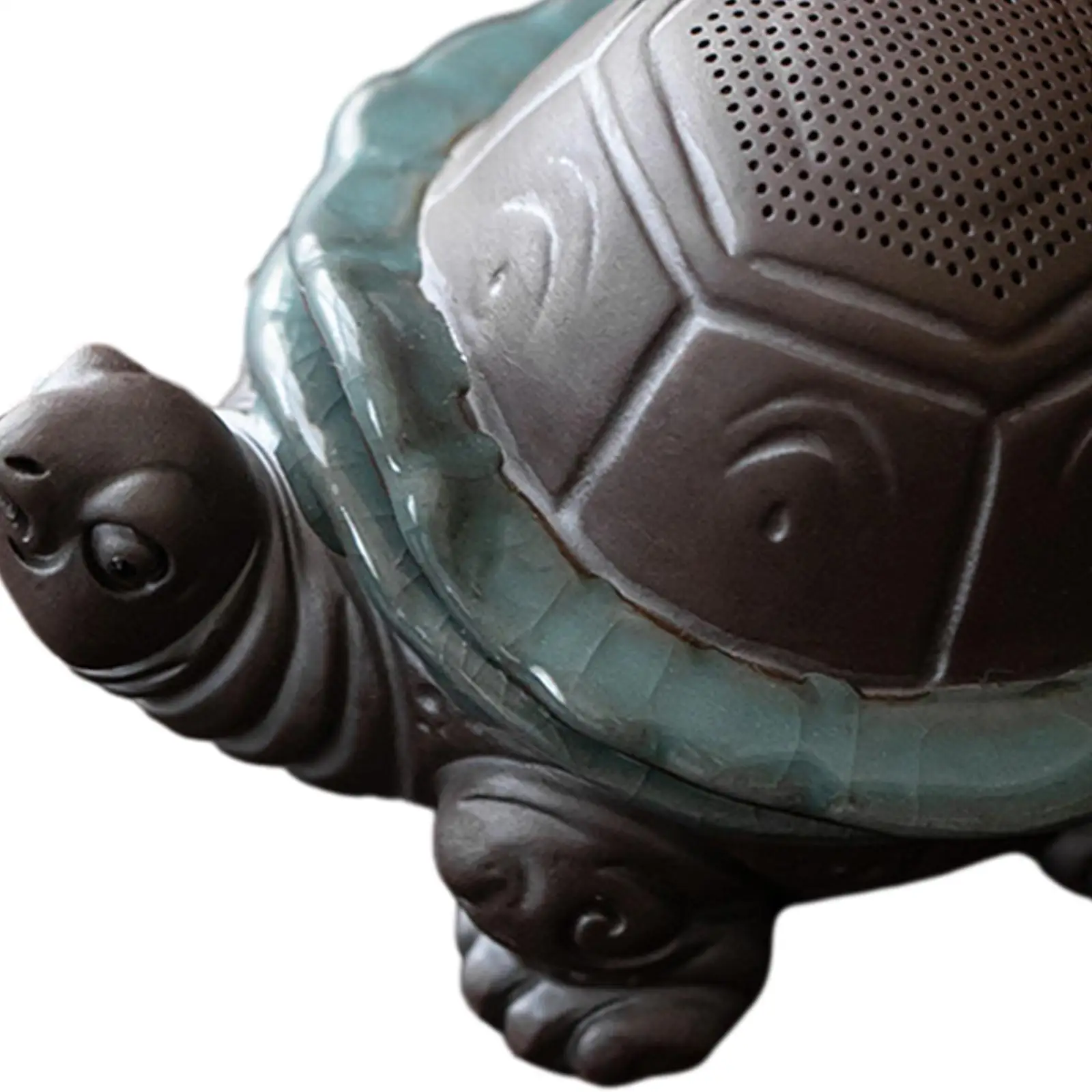 Tea Pet with Tea Filter Clay Miniature Home Desk Living Room Turtle Figurine