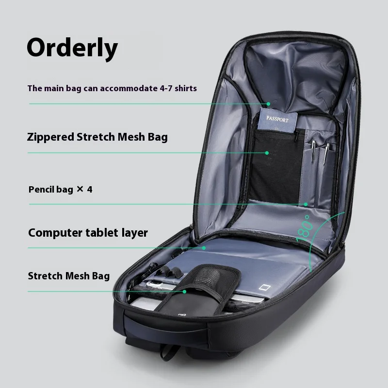 Men's Large Capacity Laptop Backpack for Commuting and Business