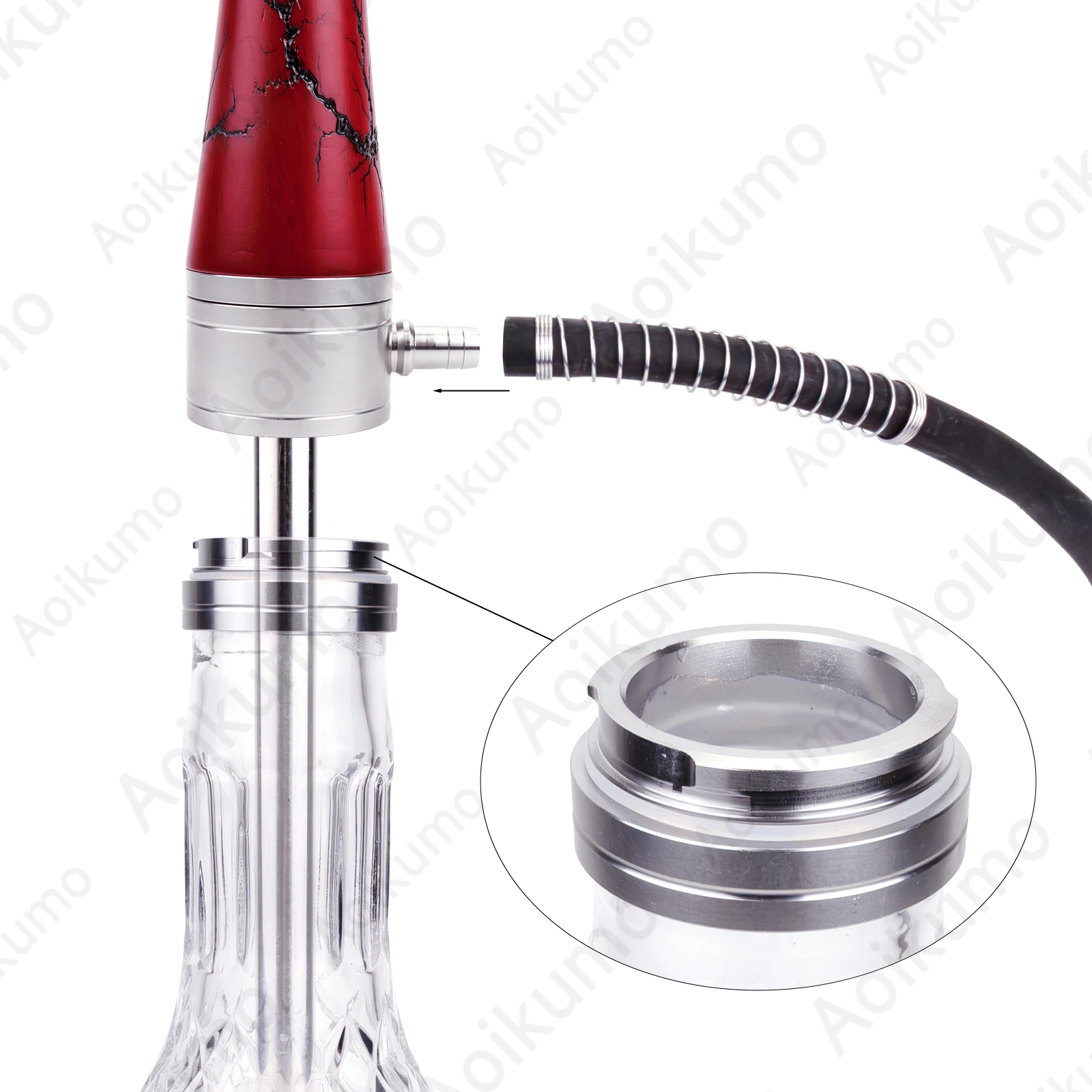Premium Hookah Set Durable Red Transparent Design Sheesha Chicha Shisha Set Universal for Most Hookahs with All Accessories