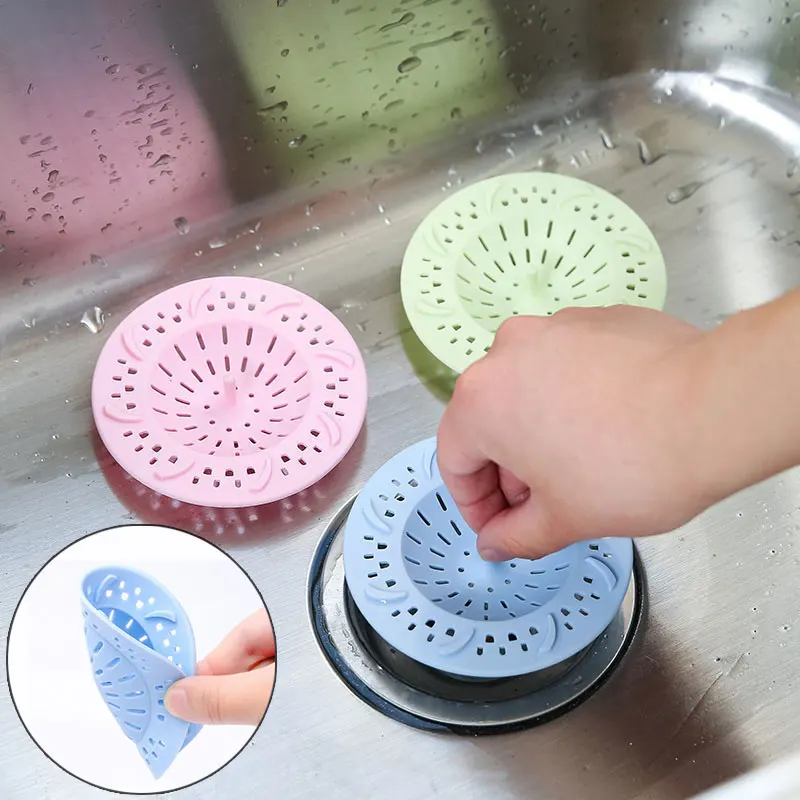 

Silicone Sink Strainers anti-clogging Debris filter bathroom Shower Drain filtre Hair Catcher Kitchen Gadgets Accessories