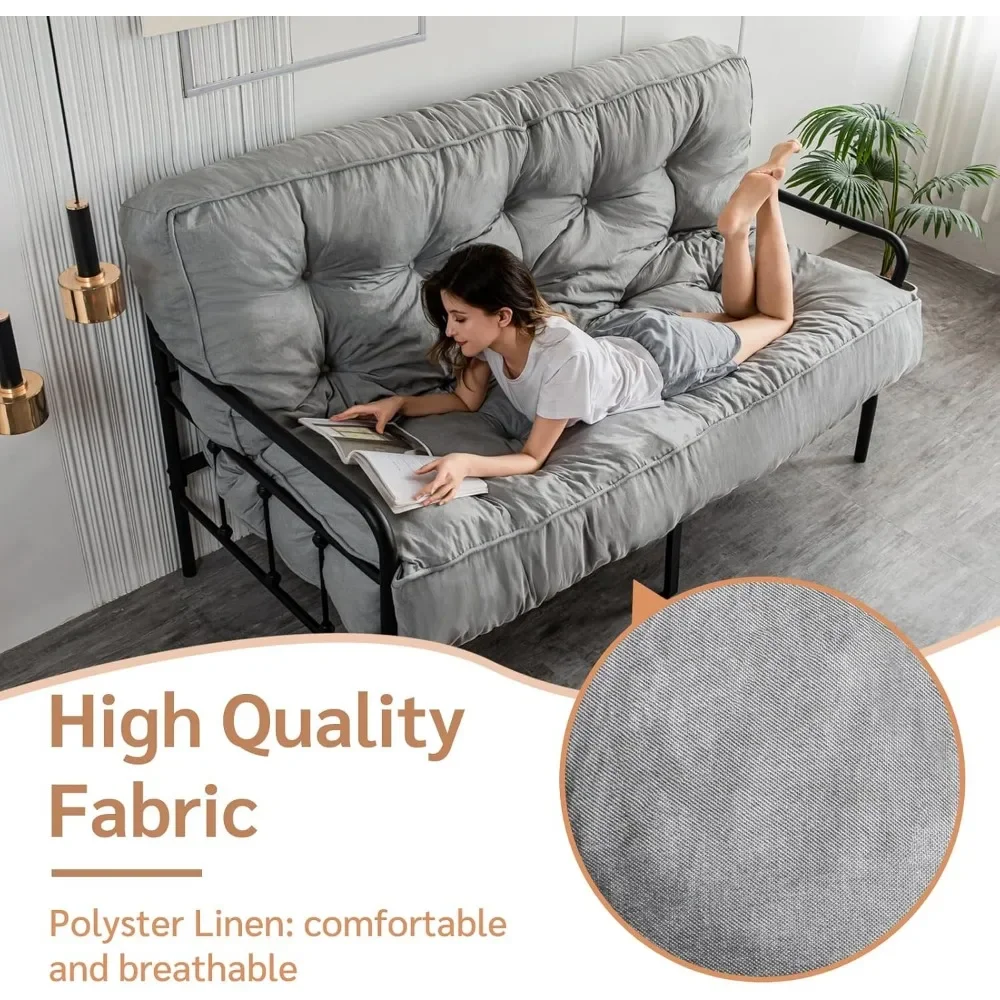 8 Inche Futon Mattress Queen Size,Thick Futons Sofa Couch Bed,Floor Mattress for Adults,Shredded Foam Filling Frame Not Included 3