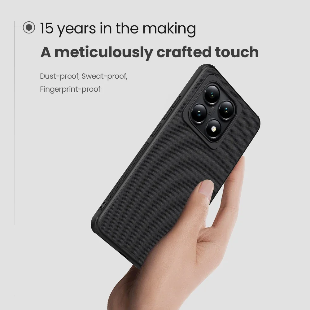 Nillkin for Xiaomi Mi 14T Pro / 14T 5G Case Super Frosted Shield Pro Hard PC Panel Soft Frame 360 Shockproof Cover for Mi14T 3