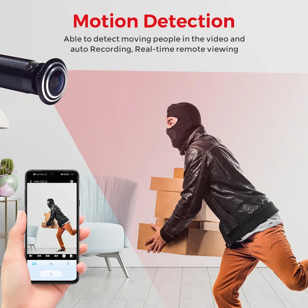 PEGATAH 1-6PCS 2MP WiFi Door Peephole Camera Motion Detection Two-Way Audio Wireless Viewer for Home Security Tuya Smart Life