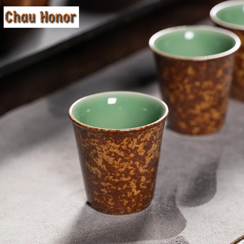 Longquan Celadon Gray Glaze Lotus Pod Tea Set Complete Set Handmade Tea Ceremony Set Teapot and Tea Cup Set Chinese Tea Set Gift