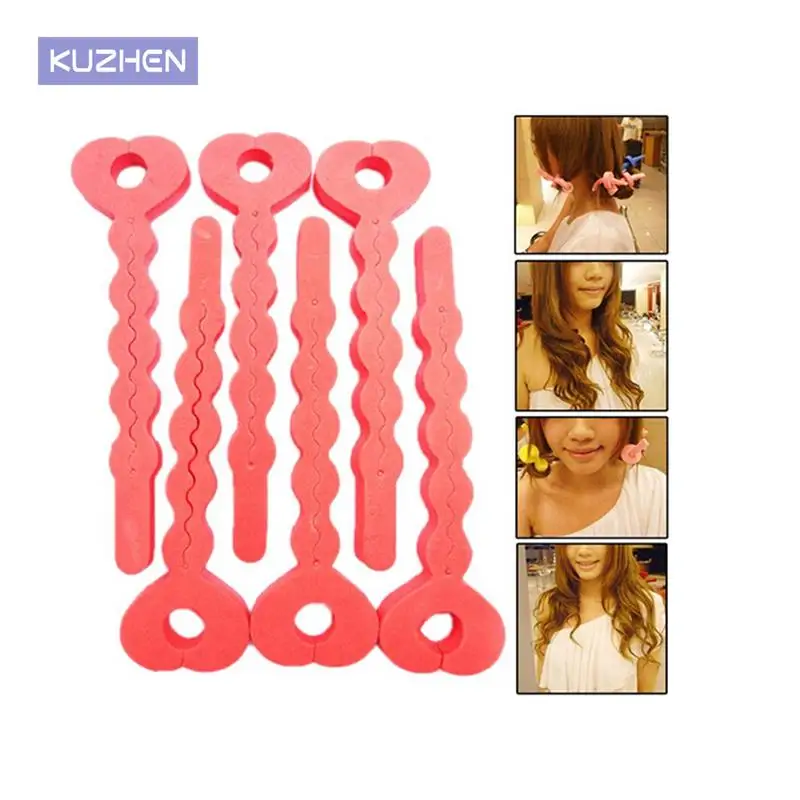 6 Pcs/lot Hot Selling Sponge Curler Hair Rollers Soft Foam Sponge Hair Curlers Tools Strip Salon Style Tools