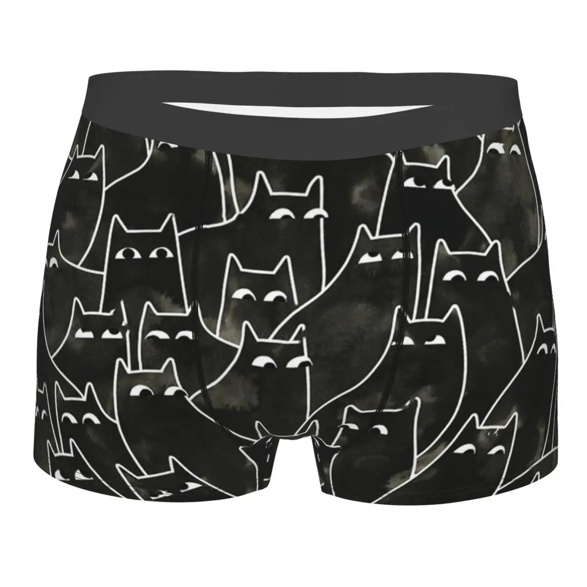 Suspicious Cats Men's Underwear Cute Animal Boxer Shorts Panties Funny