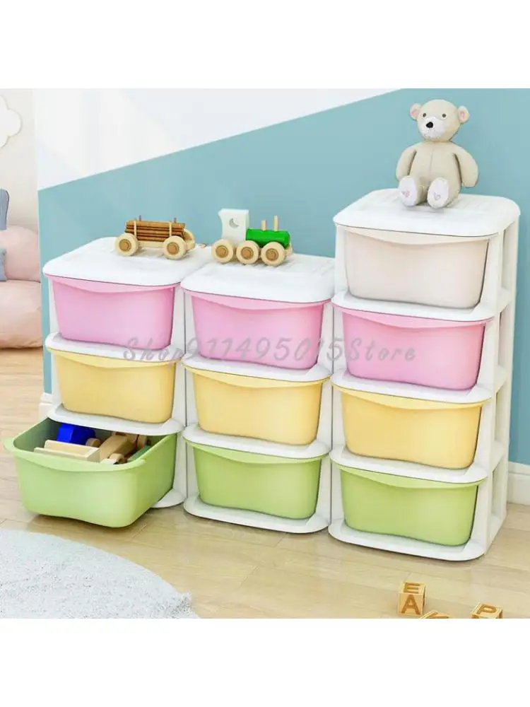Children's Toy Storage Rack Baby Large-capacity Household Multi-layer Floor Bookshelf Sorting And Sorting Cabinet Storage Box