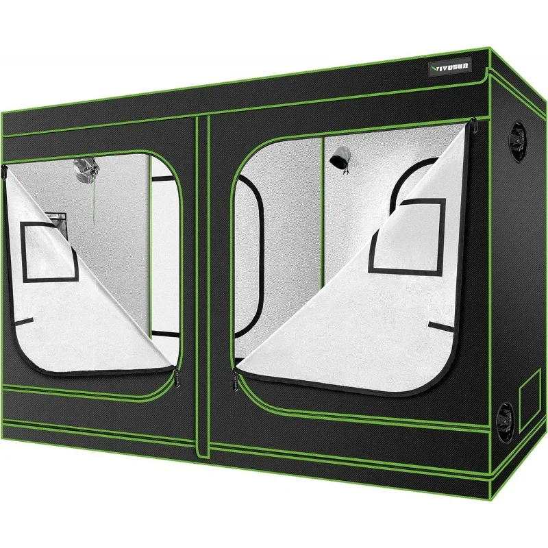 

Grow Tent, 96"x48"x80" High Reflective Mylar with Observation Window and Floor Tray for Hydroponics Indoor Plant