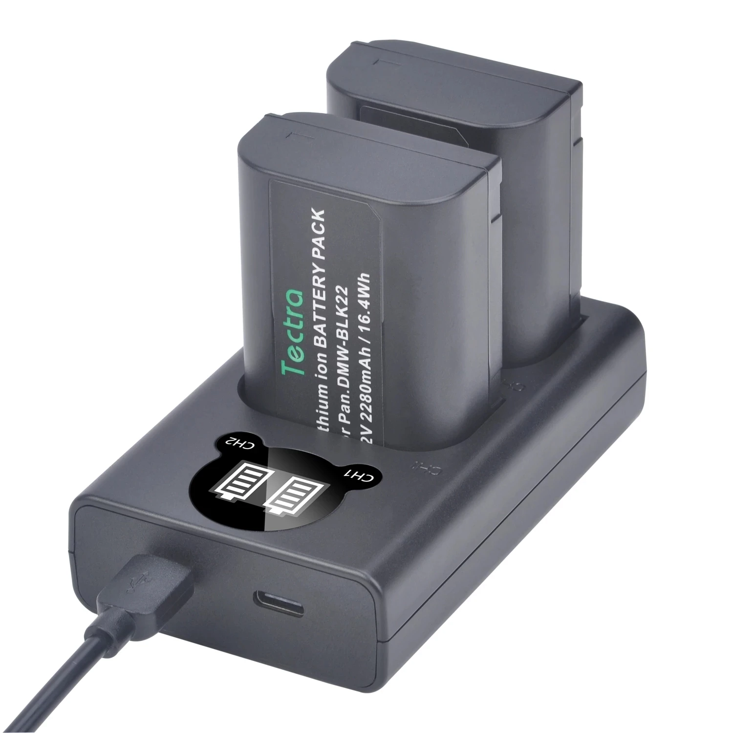 Bateria e Carregador Duplo para Panasonic Lumix Dc-s5 ii Dc-s5 Iix Gh5 ii Gh6 S5ii S5iix S5m2 S5m2x Gh5m2 2280mah Dc-s5 - Image 4
