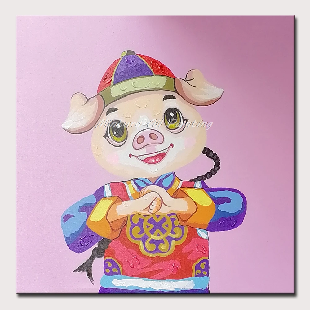 

Mintura живопись для гостиной благословная свинка настенное искусство акриловый холст, картины маслом Искусство Ручная роспись Настенная Наклейка Искусство без рамки