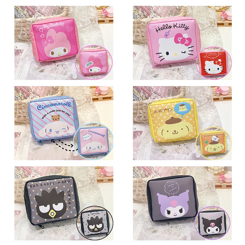 

Kawaii Sanrio Kuromi Hello Kitty My Melody сумка для хранения аниме большой емкости портативная гигиеническая прокладка менструальная сумка подарок