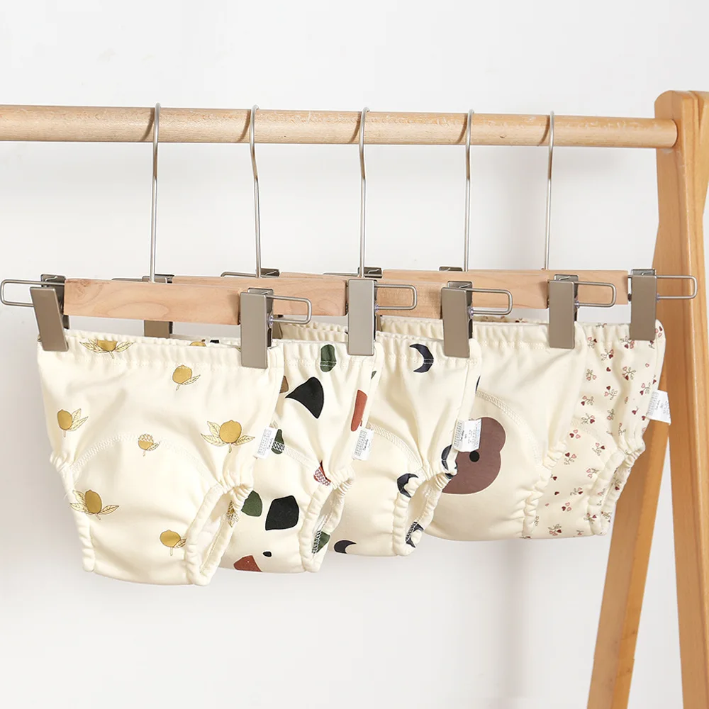Pantaloni da allenamento impermeabili per bambini per biancheria intima di cotone neonato Mutandine per neonati Pannolini di stoffa lavabili per ragazzi e ragazze Pannolini riutilizzabili - immagine 2