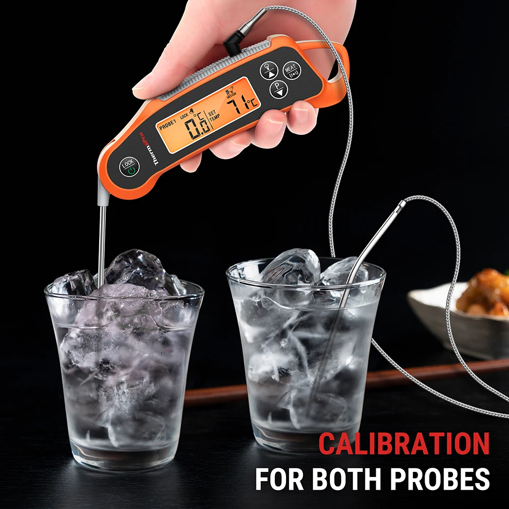 ThermoPro TP710 Hintergrundbeleuchtung 2-in-1 klappbare kabelgebundene Sonde Digitales wasserdichtes Ofen-BBQ-Fleischthermometer zum Kochen in der Küche – Detail 6