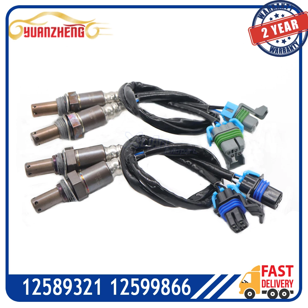 

4pcs Up+Downstream 12589321 12599866 Air Fuel Ratio Lambda O2 Oxygen Sensor for Chevy Silverado Suburban Tahoe GMC Sierra Yukon