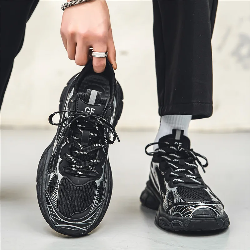 

Весна-осень 2023, взрывобезопасные модные мужские повседневные кроссовки для бега, дышащая модная универсальная студенческая обувь на толстой подошве