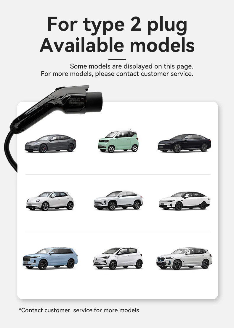 Protable Charger 1PH 16A 3.7KW With Type 2 Plug & 4 Meters Charging Cable+power