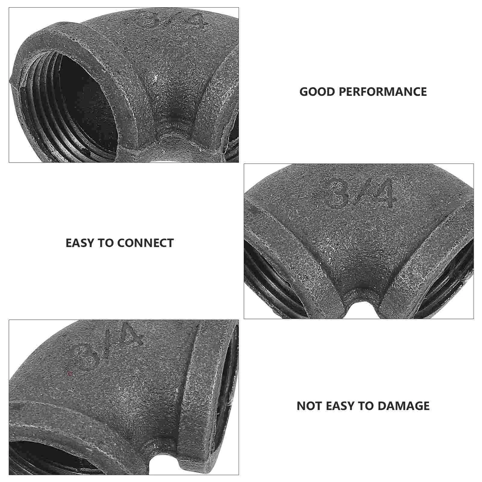6 Pcs Cast Iron Pipe Fittings Portable Connector Supply Water Hose Accessory Convenient Connectors Easy Install
