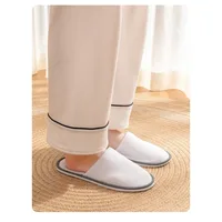 5 PACK One Time Use High Quality Closed Toe Non-slip Hotel Slippers White Disposable Hotel Bathroom Slippers - Image 6