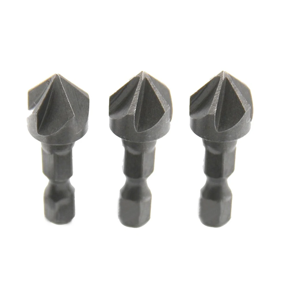 

Drill Bits 5 Flute Drill Bits 13mm Diameter 36mm Length 3Pcs 45# Steel 5 Flute 90 Degree 6.35mm Shank Diameter Gray