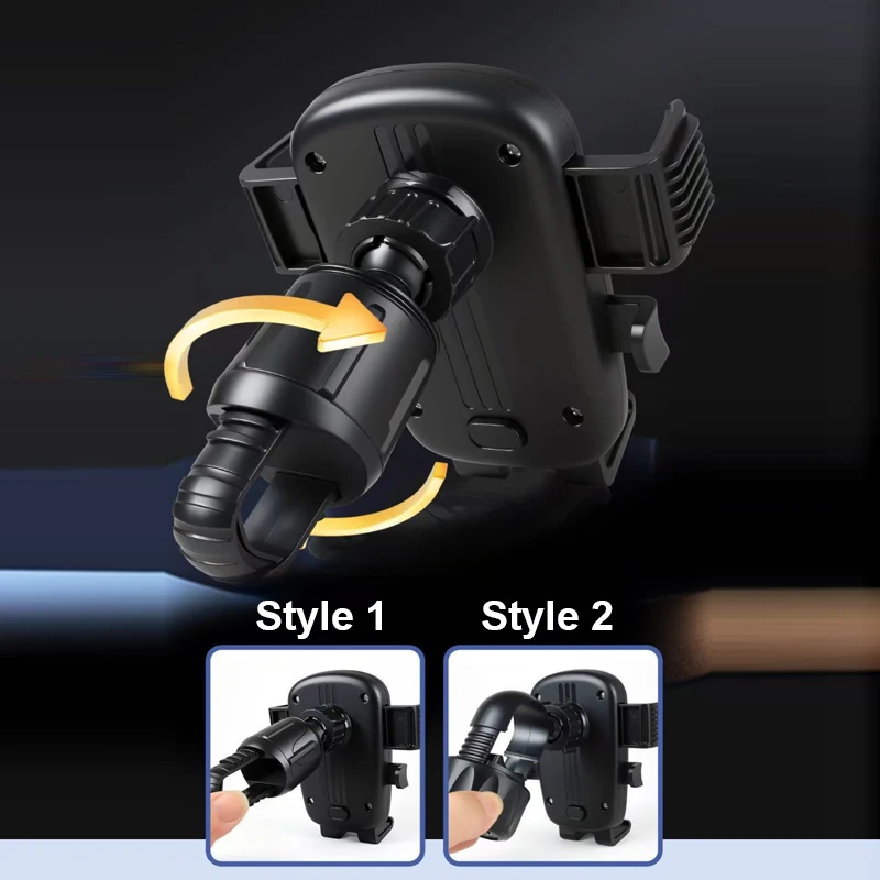 Universal Adjustable Motorcycle Phone Holder with Press-to-Fasten Design
