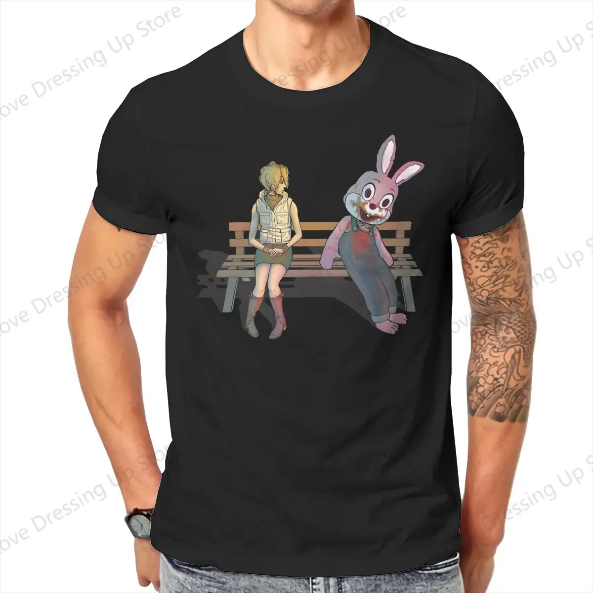 

Футболка мужская хлопковая в стиле «тихий Хилл», винтажная тенниска в стиле ретро, майка в стиле панк