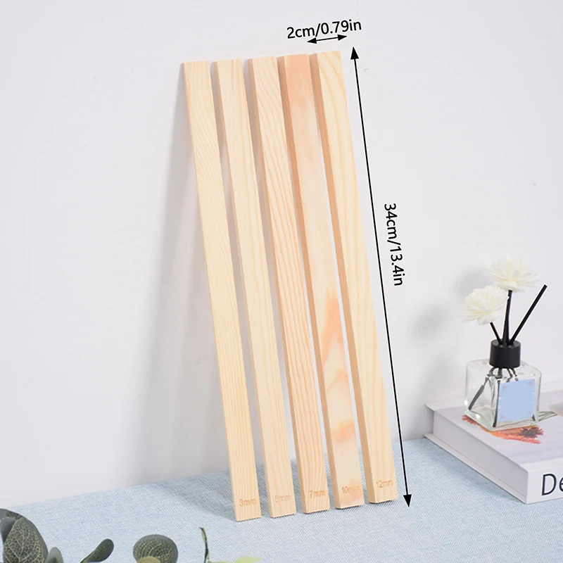 3/5/7/10/12MM Ceramic Clay Board Guide Pine Wood Strip Wooden Ruler Ceramic Tool Rolling Clay Cutting Wood Guide Rail 10Pcs ceramic clay tool