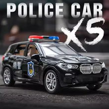 

1:32 BMWs X5 SUV Alloy Police Model Car Diecasts Metal Simulation Acousto-optic Children Toy Car Collection Ornaments And Gift