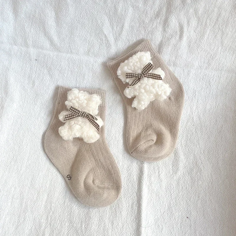 New Baby Infant Socks Cute Bear Newborn Boy Girls Short Sock Kids Toddler Soft Cotton Animal Design Children's Breathable Socken 5