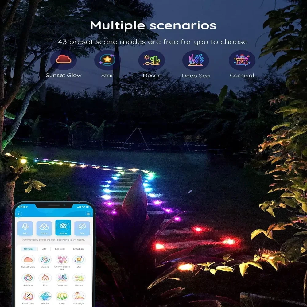Tuya wi fi Inteligente Jardim Gramado Lâmpada com Alexa Controle de Voz Rgb Multicolorido Lâmpada do Jardim ao ar Livre - Image 5
