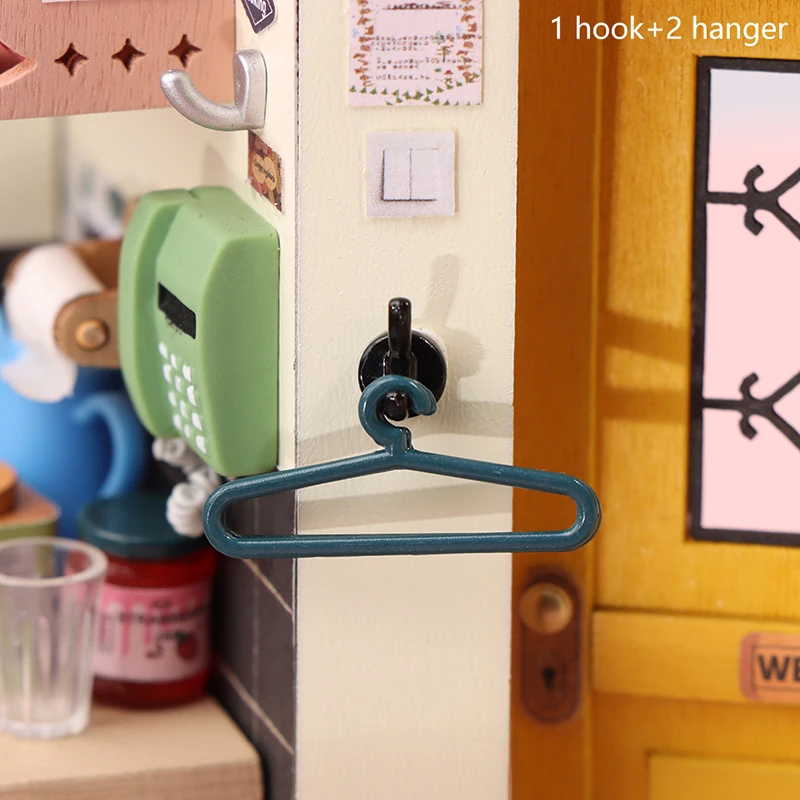

1 шт., 1/12, мини-вешалка для кукольного домика с крючком, имитация кукольного домика, вешалка для пальто, Кукольный Дом