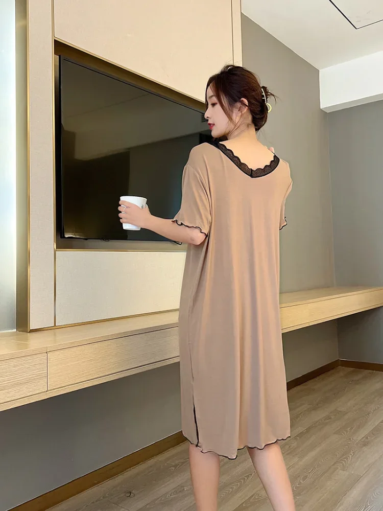 Women Nightdresses Extra Large Size 150kg Summer Sleepwear Plus Size Short Sleeved Loose Nightgown Home Leisure Can Wear Outside