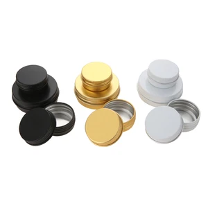 5pcs 5g/15g/30g Tin Aluminum Round Jar Sealed Cap Empty Storage Box Cosmetic Face Eye Cream Lip Balm DIY Makeup Black Gold White