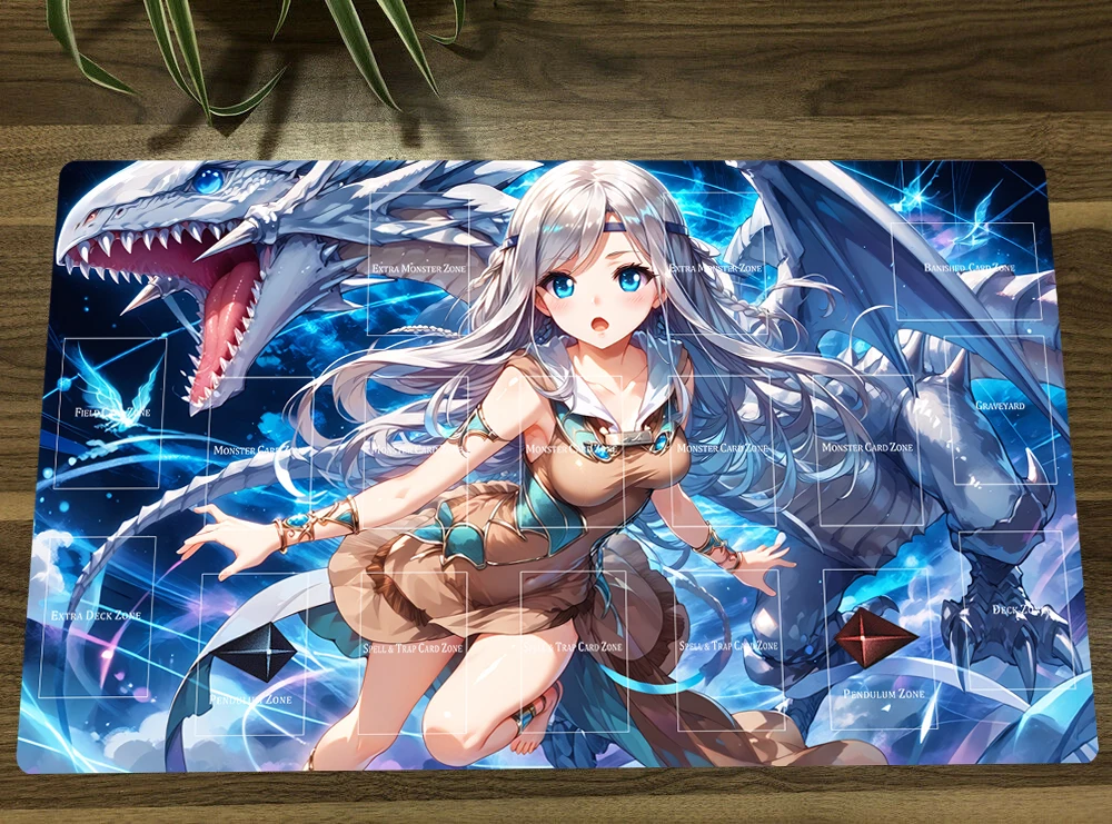 YuGiOh Maiden with Eyes of Blue TCG CCG Mat Trading Card Game Mat Table Playmat Desk Gaming Play Mouse Pad 60x35cm Free Bag