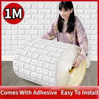 70cm*1m 3D Brick Pattern Wall Panels Wallpaper DIY Waterproof for Living Room Bedroom Kitchen Background Wall Decoration 1