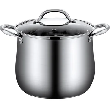 LFGB Certified Pure 304 Stainless Steel Ultra Thick Pot Stew Pot Soup Pot with Integrated Molding for Family Kitchen Boiler 1