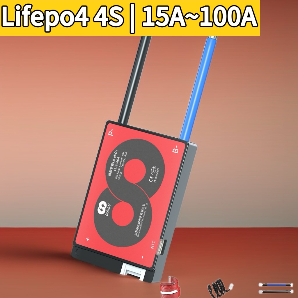 Daly LiFePo4 BMS 4S 12V 15A 20A 40A 60A 100A Waterproof BMS for 18650 lithium battery PCB board