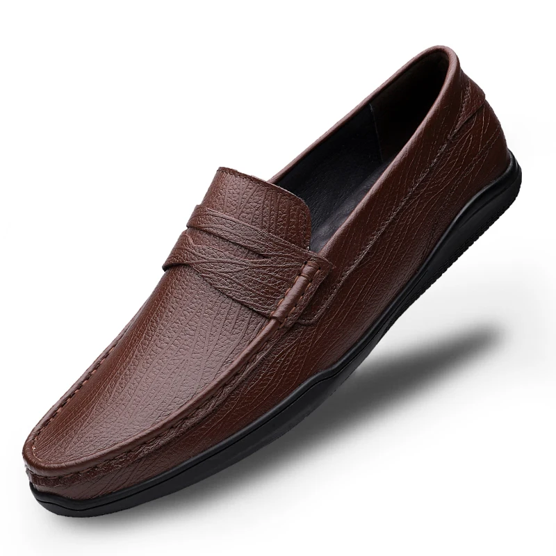 

Leather Men Casual Shoes Brand 2022 Mens Loafers Moccasins Shoes Breathable Slip On Driving Shoes Soft Flat Shoes Black Lofaers