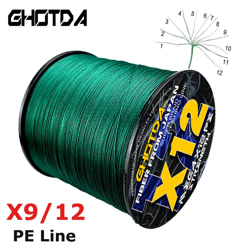 

Японская импортная плетеная рыболовная леска 12/9 жил 100% м, многонитевая полиэтиленовая леска для ловли нахлыстом в морской соленой воде, плетеная Экстремальная рыболовная леска 20-300 фунтов