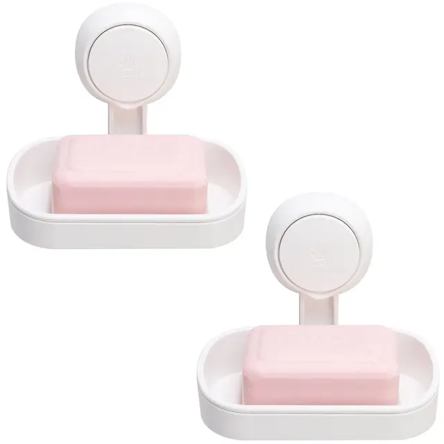 TAILI Suction Cup Soap Holder Vacuum Suction Soap Dish,Plastic Bar Soap Holder for Shower Wall Mounted Drill-Free Soap Dish